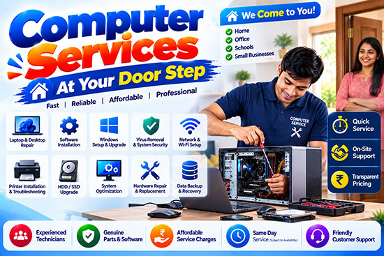 Computer Services at Your Door Step, Chidambaram, Kattumannarkoil, Sethiyathope